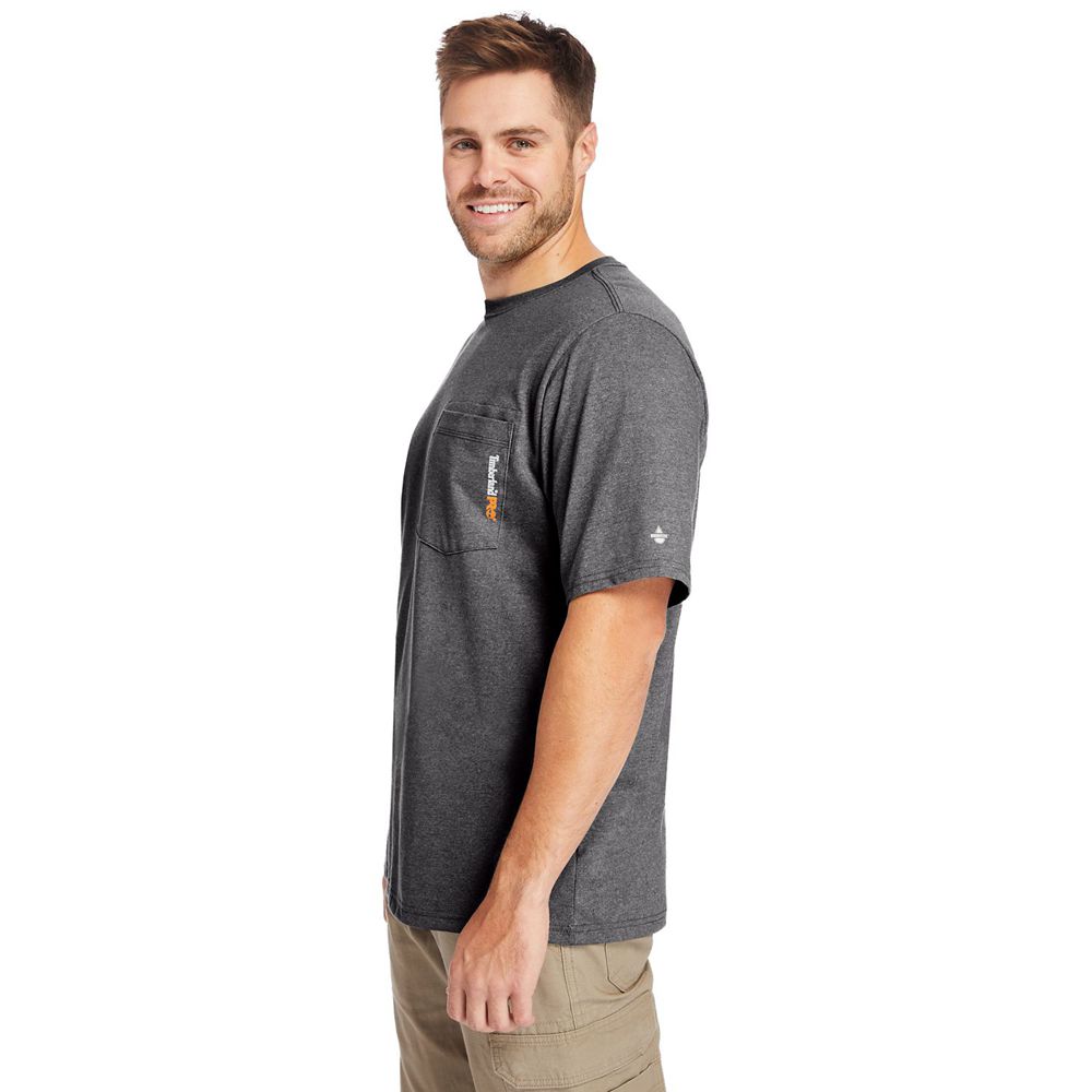 Timberland Mens T-Shirts PRO® Big & Tall Base Plate Short-Sleeve - Dark Grey - India CL5148769